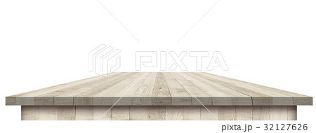 Empty wooden table perspective with clipping mask 32127626