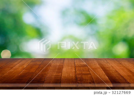 Rustic wooden table vintage style in perspective 32127669