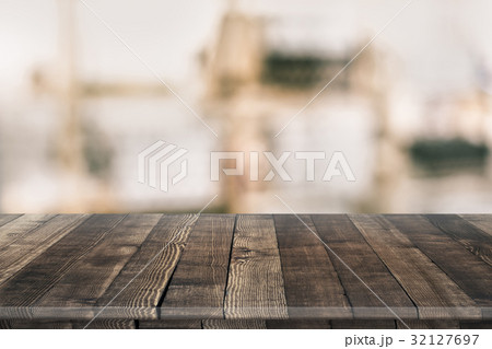 Empty wooden table for product placement 32127697