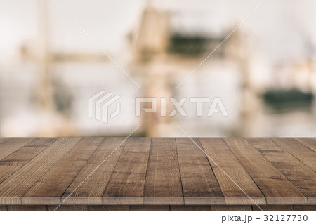 Empty wooden table perspective for product 32127730