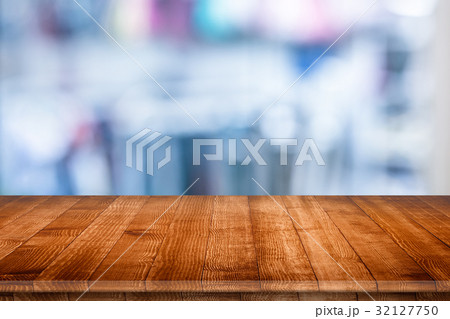 Rustic wooden table vintage style in perspective 32127750