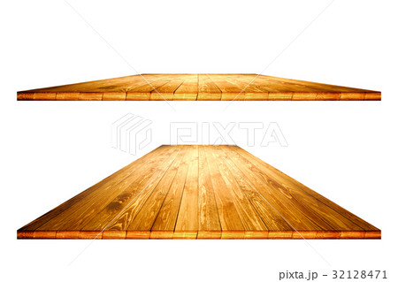 Empty wooden table with clipping path 32128471