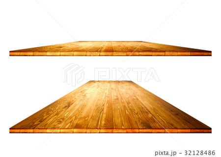 Empty wooden table with clipping path Empty wooden table with clipping path 32128486