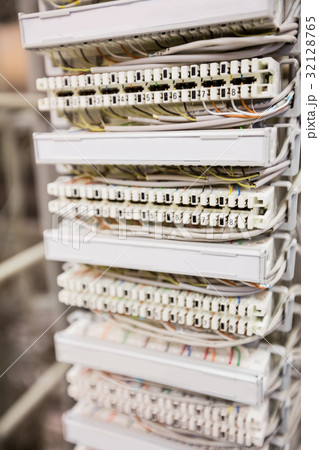 Close-up of rack mounted server Close-up of rack mounted server 32128765