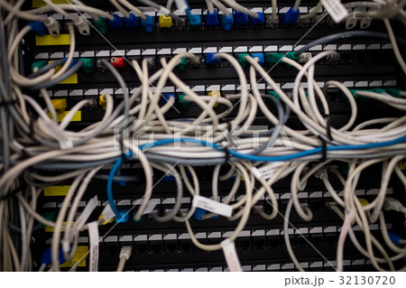 Close-up of rack mounted server 32130720