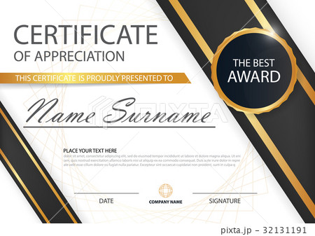 Gold black Elegance horizontal certificate Vector Gold black Elegance horizontal certificate Vector 32131191