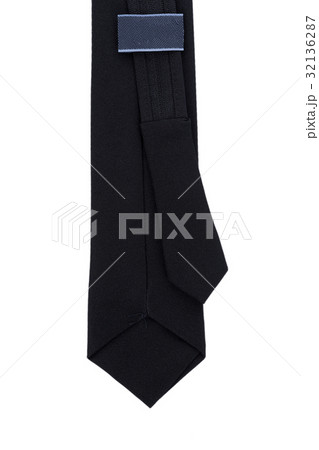 Black necktie on white background 32136287