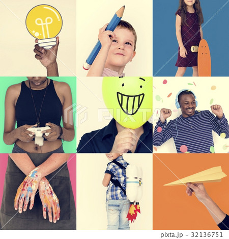 People Set of Diversity People with Ideas Inspiration Studio Col 32136751