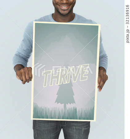 People holding aspiration word quote banner board People holding aspiration word quote banner board 32136916