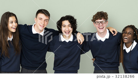 Diverse Group Of Students Standing in a row 32138266