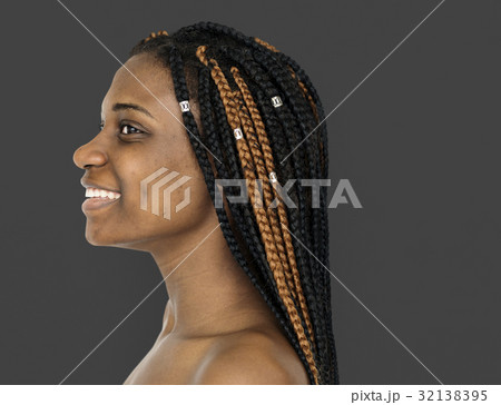 Young Adult Woman Shirtless Studio Portrait 32138395