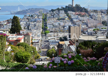 サンフランシスコ ロンバートストリートの写真素材