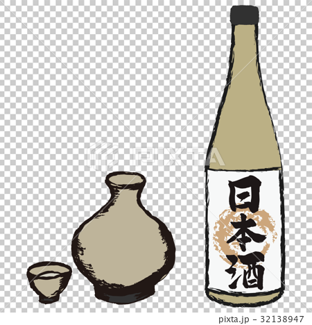 日本酒と徳利 セットのイラスト素材
