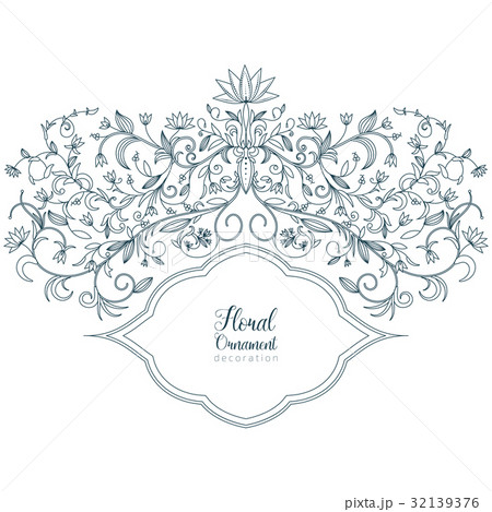 Vintage floral ornament for invitations to a 32139376