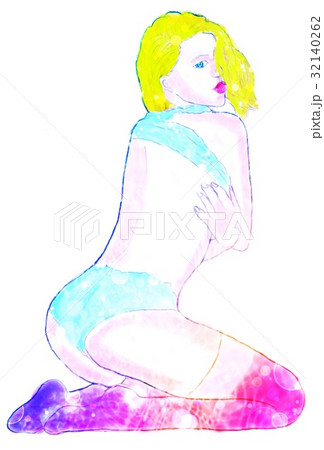 こちらを見る美女３８ 32140262