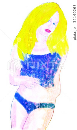 こちらを見る美女３９ 32140263