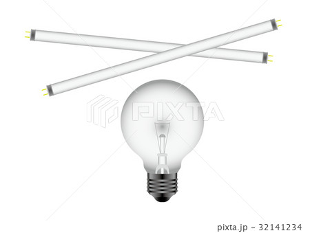 蛍光灯と電球のイラスト素材 蛍光灯と電球のイラスト素材