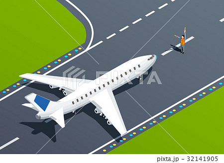 Airport Isometric Illustrationのイラスト素材