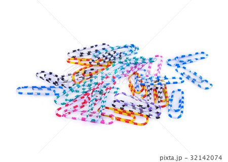 colorful paper clips isolated on white background colorful paper clips isolated on white background 32142074