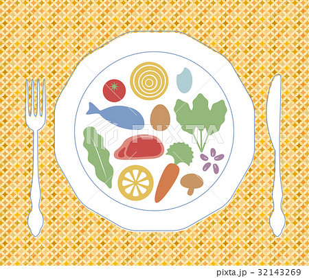 お皿に並んだ食材 32143269