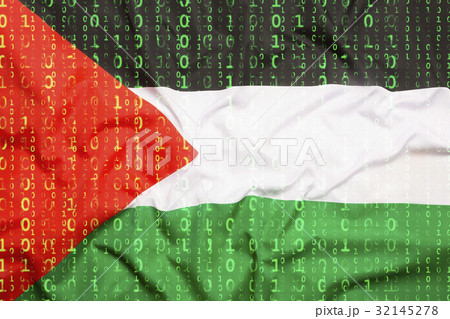 Binary code with Palestine flag, data protection Binary code with Palestine flag, data protection 32145278