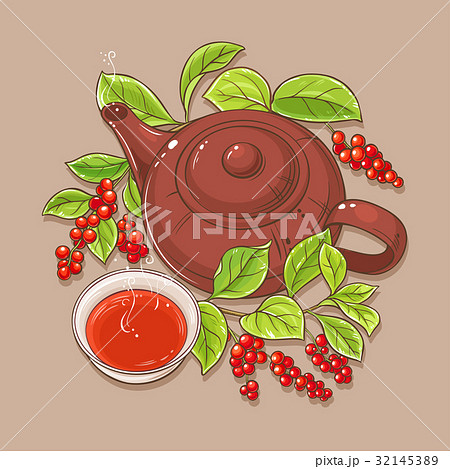cup of schisandra tea and teapot cup of schisandra tea and teapot 32145389