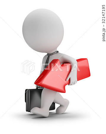 3d small people - unsuccessful businessman 32147195