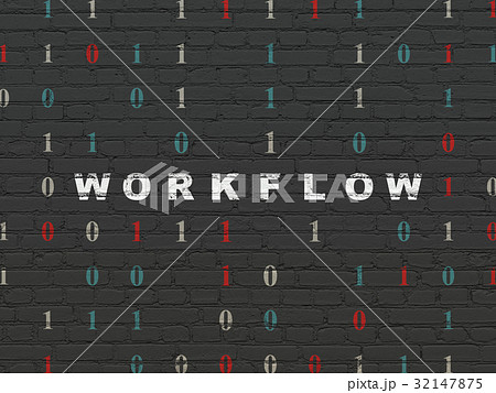 Business concept: Workflow on wall background 32147875