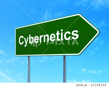 Science concept: Cybernetics on road sign 32148104