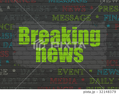 News concept: Breaking News on wall background 32148379