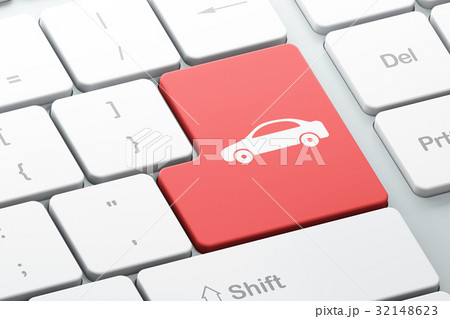 Tourism concept: Car on computer keyboard 32148623
