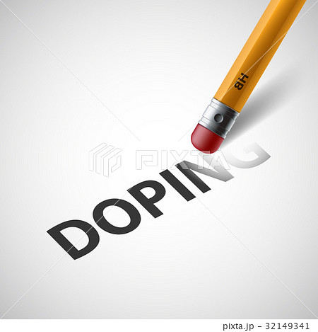 Pencil with a rubber erases the word doping. 32149341
