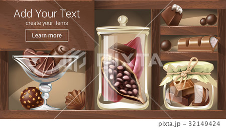 Vector illustration of a wooden rack with glass Vector illustration of a wooden rack with glass 32149424