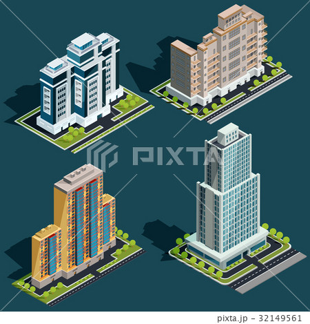 isometric 3D illustrations of modern urban 32149561