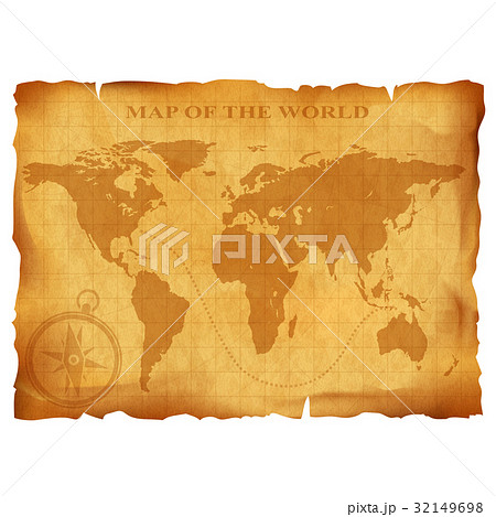 Old vintage world map. Ancient manuscript. 32149698
