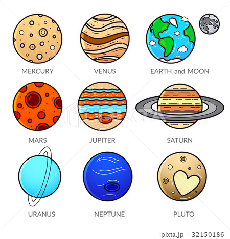 Icons planet of solar system, vector illustration 32150186
