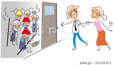 女性を過激派のアジトに連れ込む男性 32150324