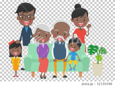 Three generations families gathering in the living room 32150396