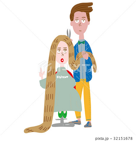 ヘアカットのイラスト素材