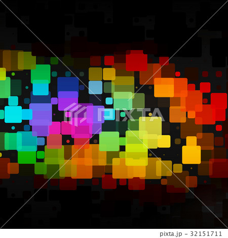 Red pink green blue brown glowing tiles background 32151711