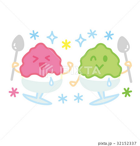 カキ氷君イチゴとメロン　はしゃぐ 32152337