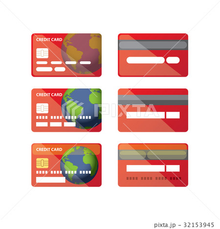 vector credit card icon set isolated 32153945