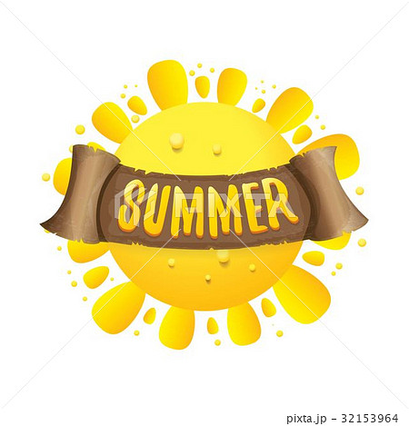 vector summer label with orange sun 32153964