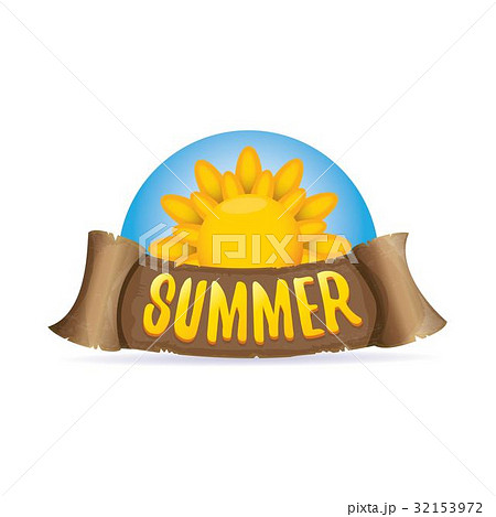 vector summer label with orange sun vector summer label with orange sun 32153972