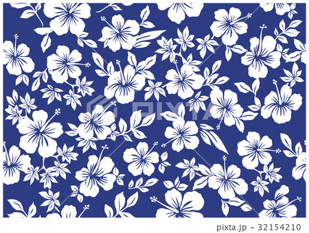 ハイビスカスの連続柄・総柄|ハイビスカスパターン ハイビスカスの連続柄・総柄|ハイビスカスパターン 32154210