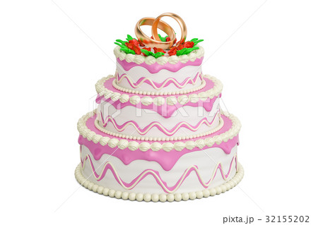 Wedding cake, 3D rendering 32155202