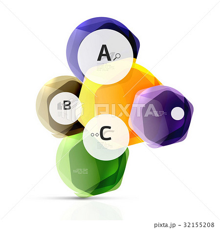 Shiny hexagons with infographics options 32155208