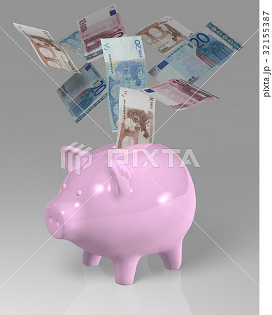 Euro piggy bank notes Euro piggy bank notes 32155387