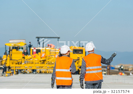 two engineers at airport runway 32157574