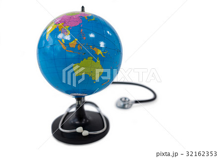 World globe with stethoscope on white background 32162353